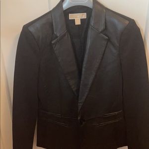 Michael Kors Leather Detailed Blazer